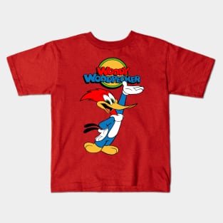 Woody Woodpecker With Logo Kids T-Shirt